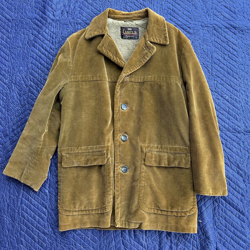 Camel colored Corduroy Jacket Sherpa lined Sz 42